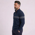 Herren Half Zip Pullover mit Streifen und Stehkragen