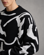 Pull en tricot pour homme avec motif abstrait