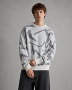 Pull en tricot pour homme avec motif abstrait