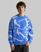 Herrenpullover mit abstraktem Muster und lockerer Passform