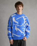 Rückansicht des Herren-Strickpullovers mit lockerer Passform