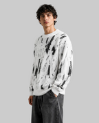 Herren-Strickpullover mit abstraktem Muster in der Vorderansicht