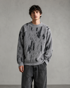 Herren Strickpullover mit abstraktem Muster – Loose Fit