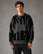 Herren Strickpullover mit Grafik und Loose Fit
