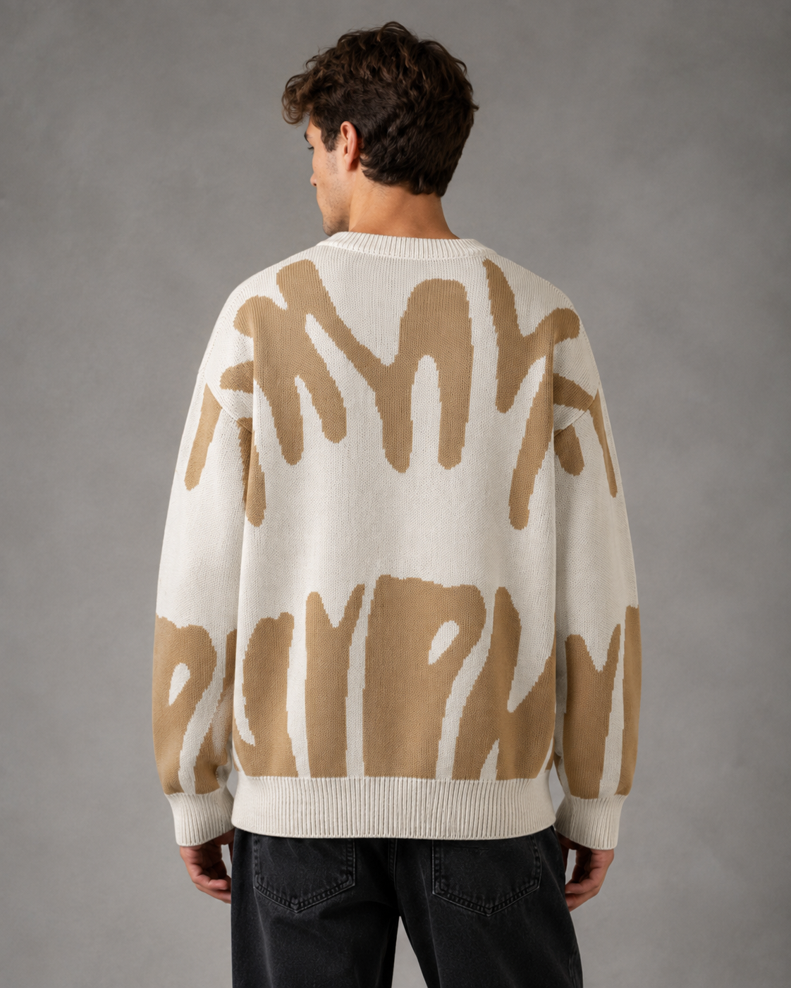 Herren Strickpullover mit Grafik und Loose Fit
