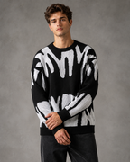 Herren Strickpullover mit Grafik und Loose Fit