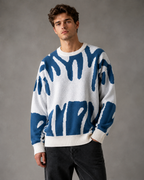 Herren Strickpullover mit Grafik und Loose Fit