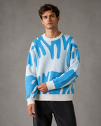 Herren Strickpullover mit Grafik und Loose Fit