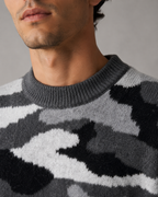 Herren Strickpullover mit Camouflage-Muster