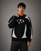 Pull en tricot pour homme avec motif – Coupe ample et col rond