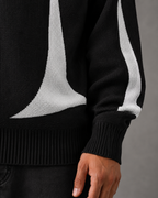 Pull en tricot pour homme avec motif – Coupe ample et col rond