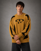 Pull en tricot pour homme avec motif – Coupe ample et col rond