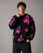 Herren Strickpullover mit Sternenmuster und Loose Fit
