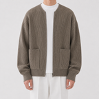 Cardigan homme en tricot avec col montant