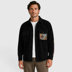 Cardigan en velours côtelé pour homme avec design patchwork