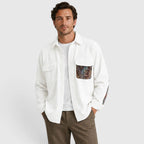 Cardigan en velours côtelé pour homme avec design patchwork