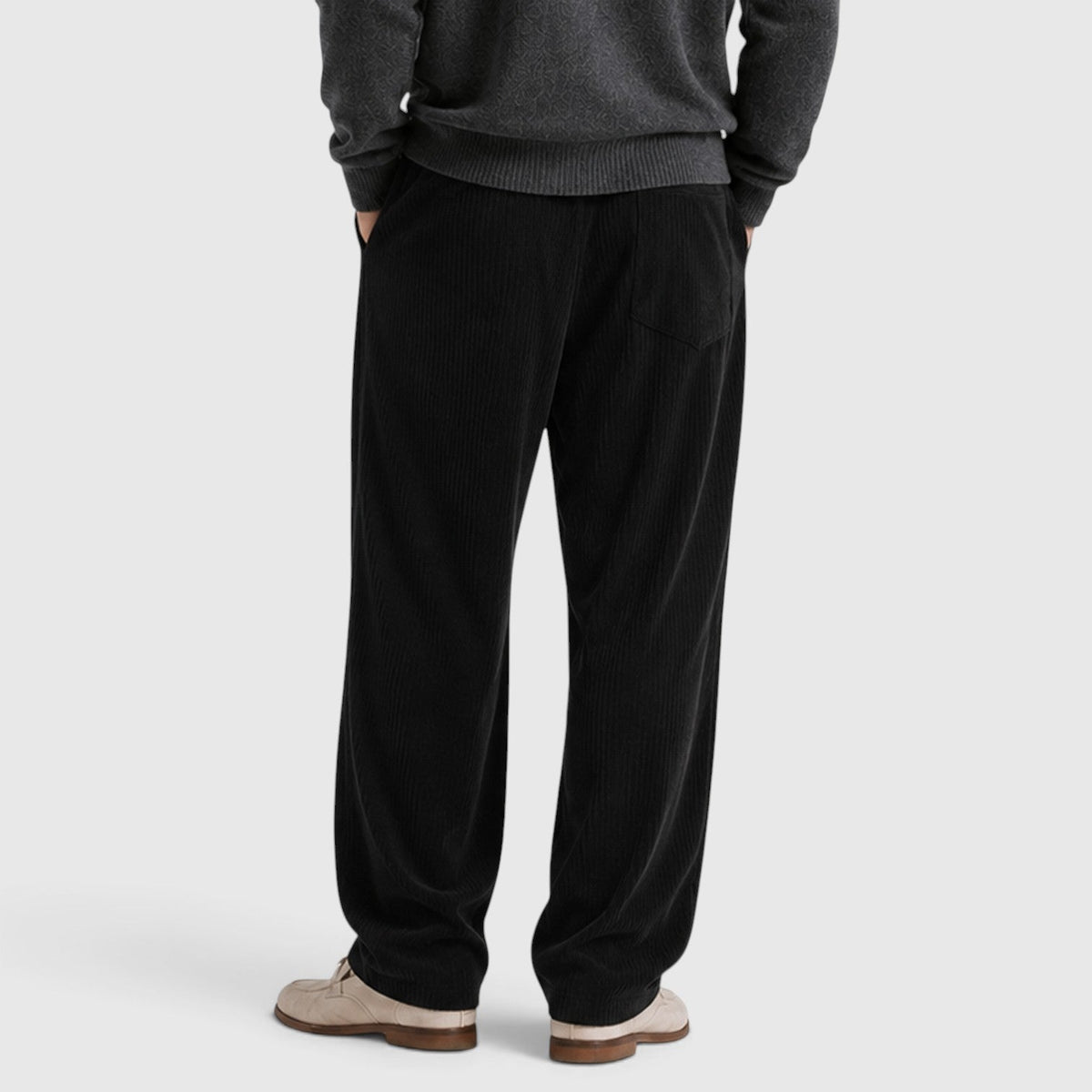 Herren Cordhose Wide Leg mit Elastischem Bund