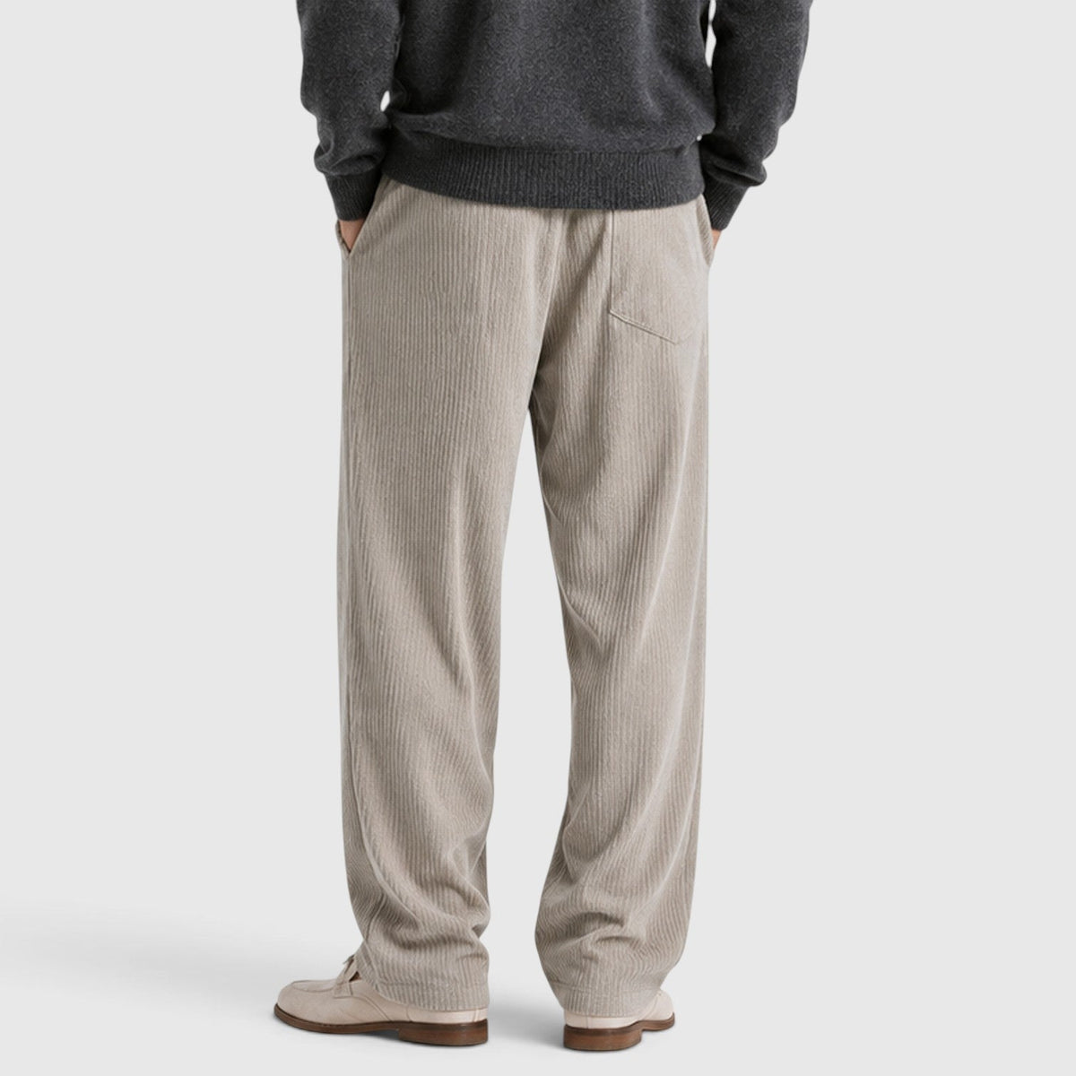 Herren Cordhose Wide Leg mit Elastischem Bund