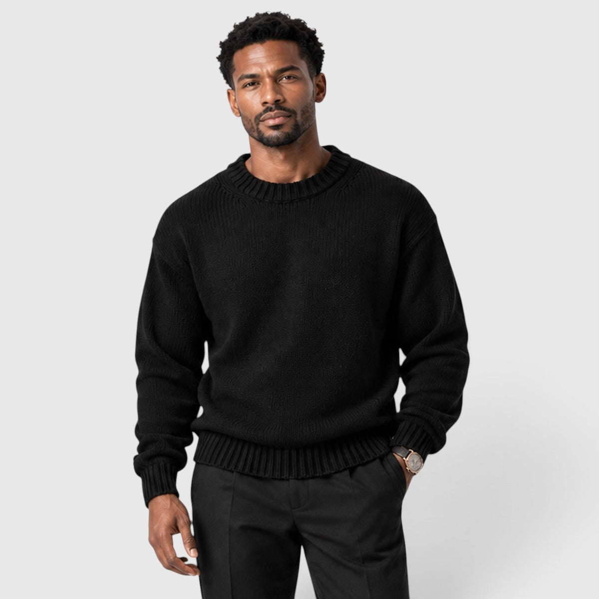 Herren-Strickpullover mit Rundhalsausschnitt