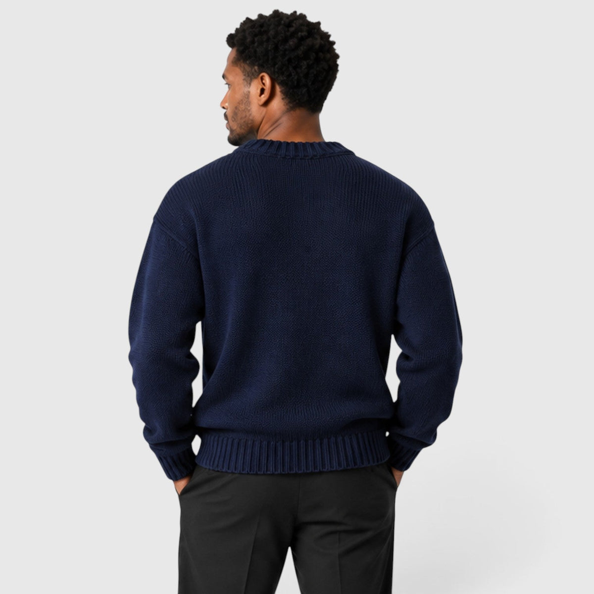 Herren-Strickpullover mit Rundhalsausschnitt