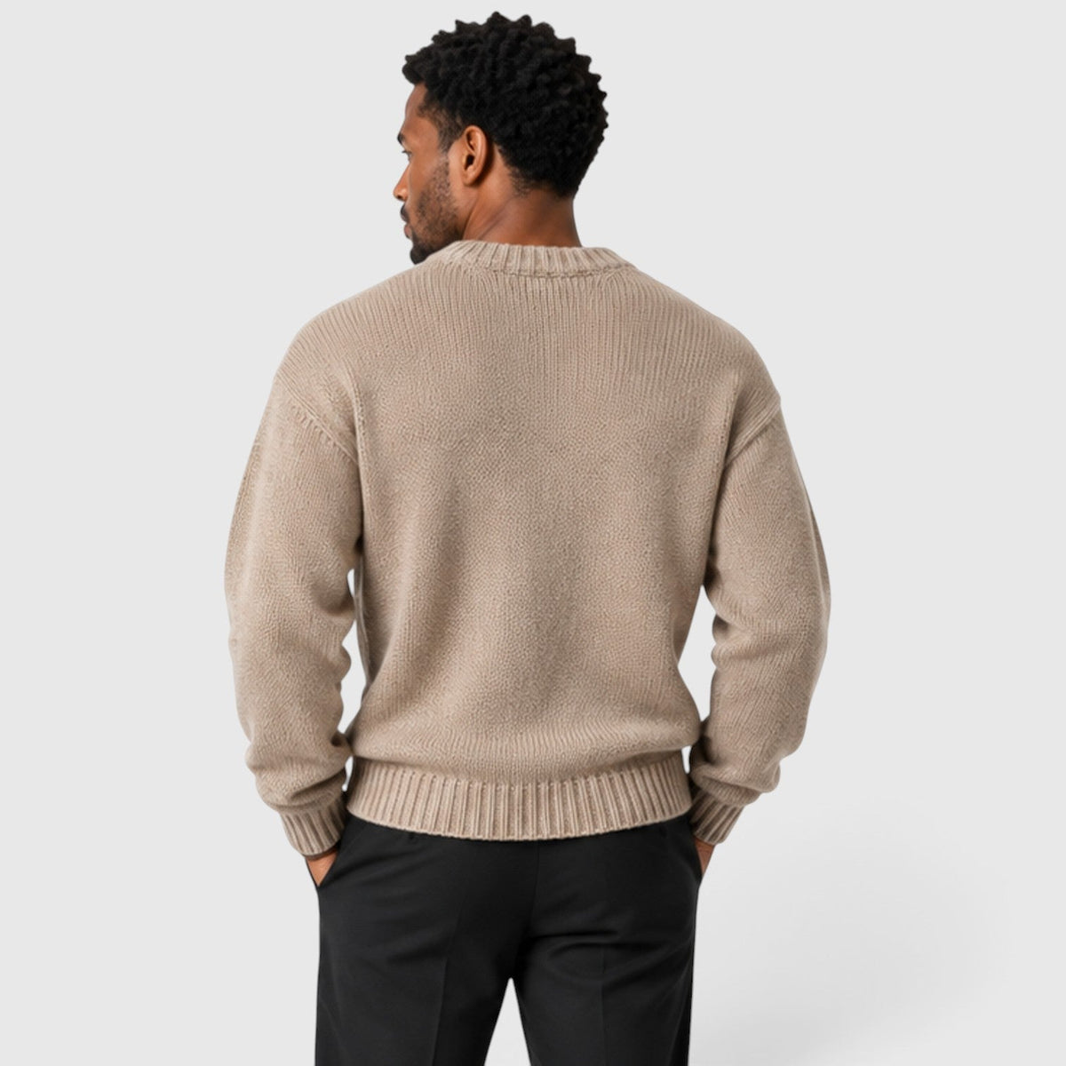 Herren-Strickpullover mit Rundhalsausschnitt