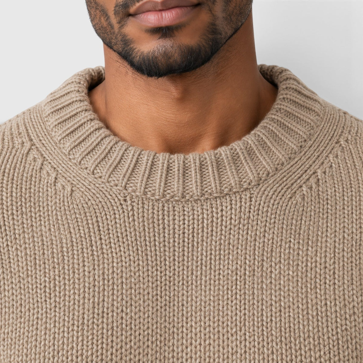 Herren-Strickpullover mit Rundhalsausschnitt
