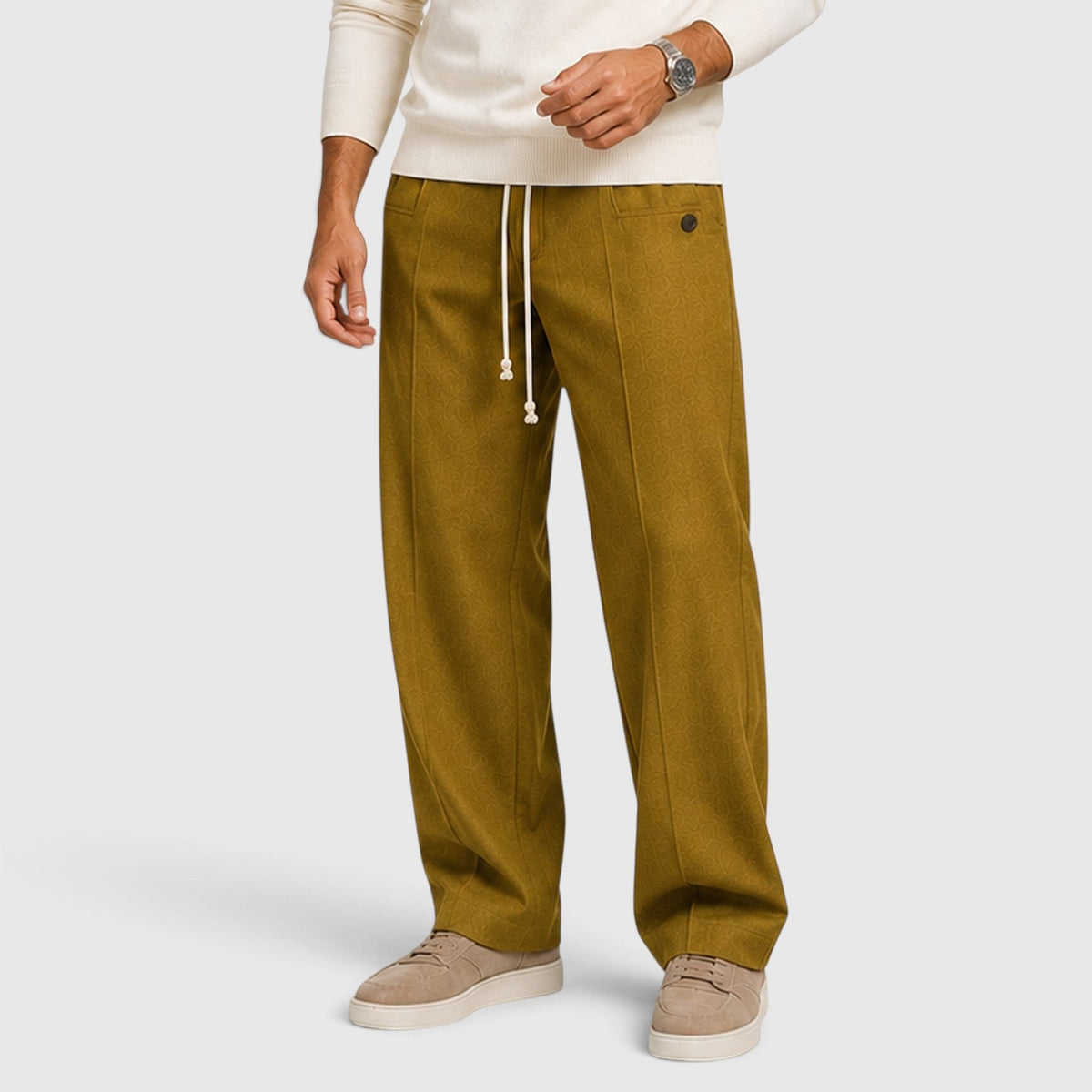 Herren Wide Leg Hose mit Kordelzug