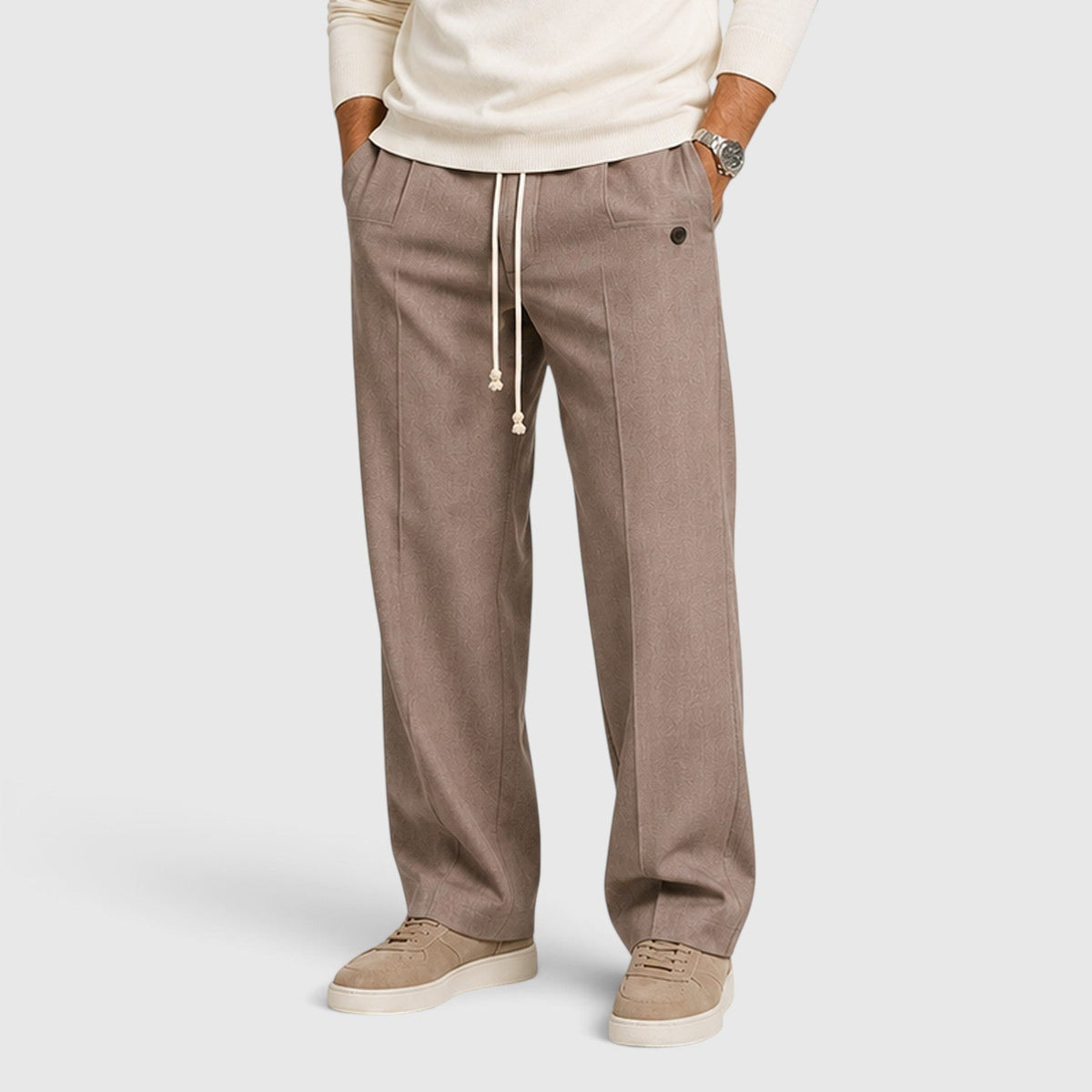Herren Wide Leg Hose mit Kordelzug