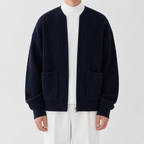 Cardigan homme en tricot avec col montant