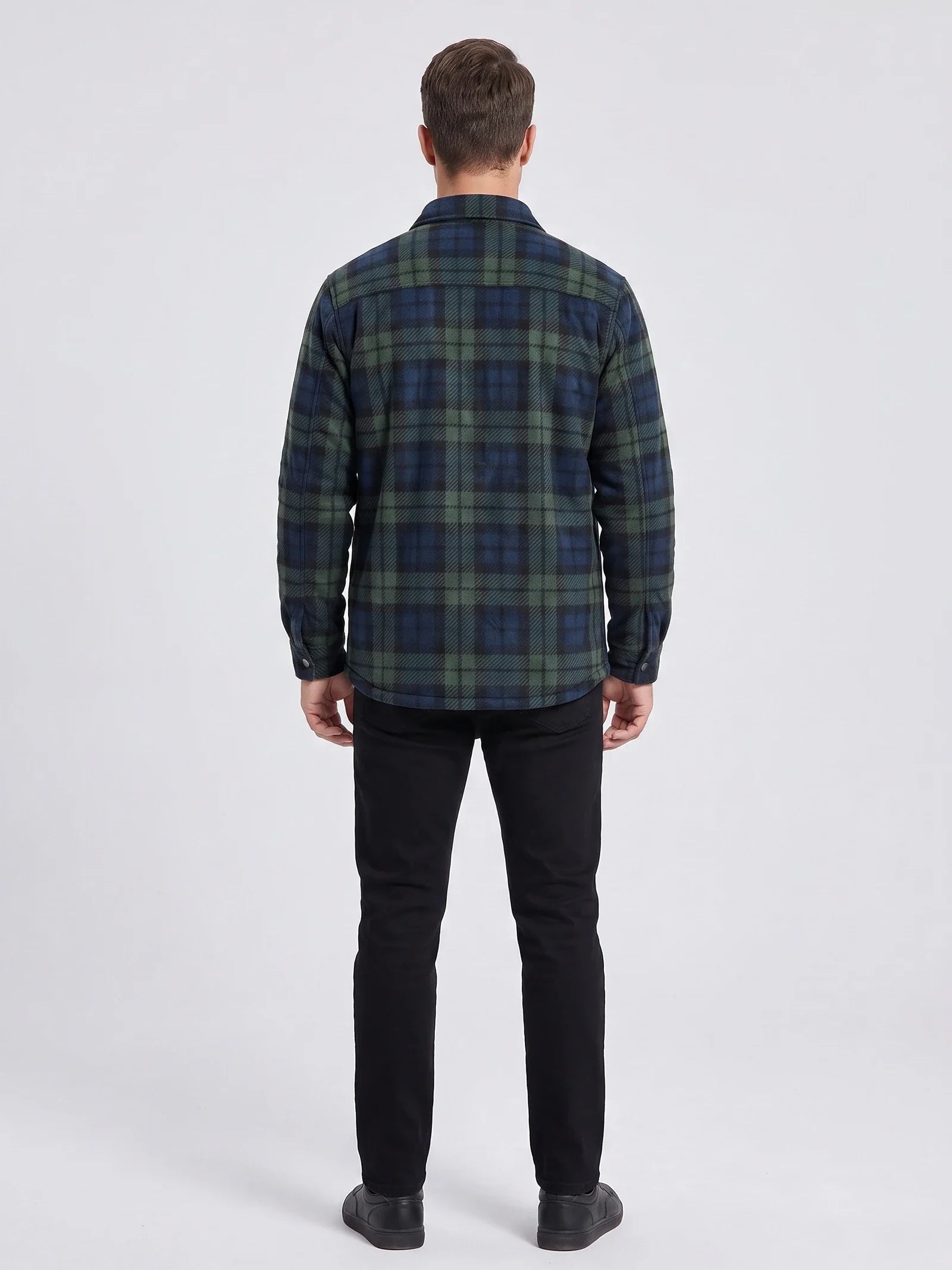 Herren Flanelljacke mit Karomuster und Steppfutter