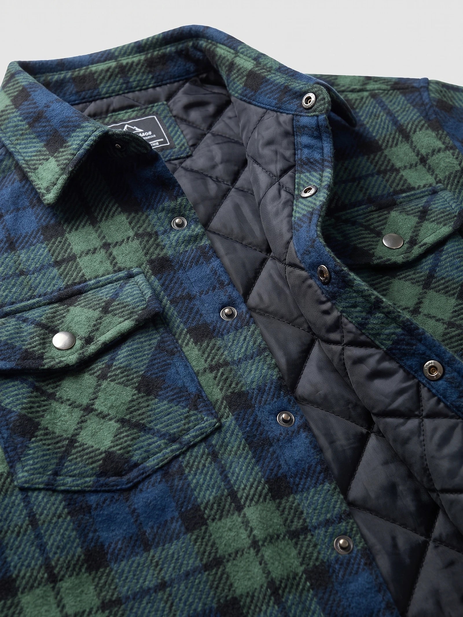 Herren Flanelljacke mit Karomuster und Steppfutter