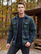 Herren Flanelljacke mit Karomuster und Steppfutter