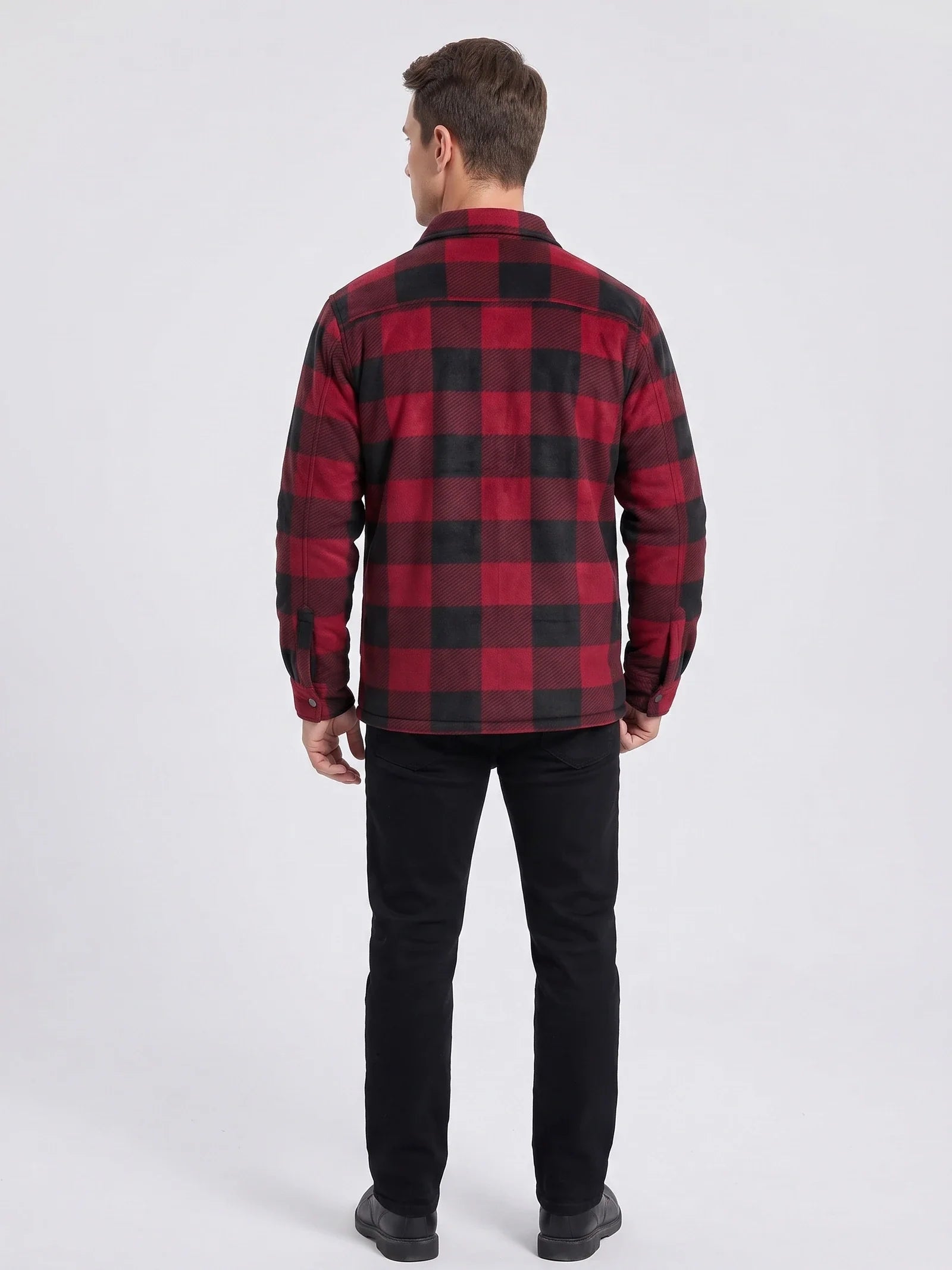 Herren Flanelljacke mit Karomuster und Steppfutter