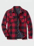 Herren Flanelljacke mit Karomuster und Steppfutter
