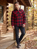 Herren Flanelljacke mit Karomuster und Steppfutter