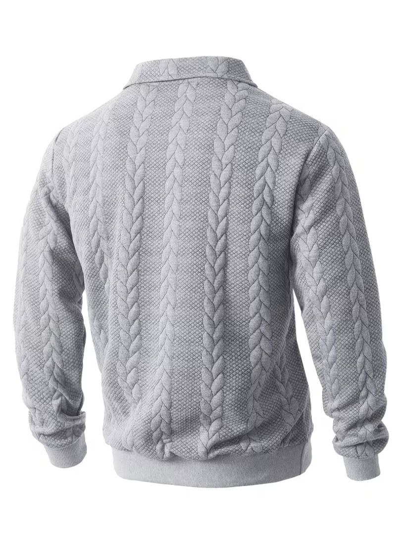 Pull homme à motif torsadé avec col zippé