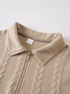 Pull homme à motif torsadé avec col zippé