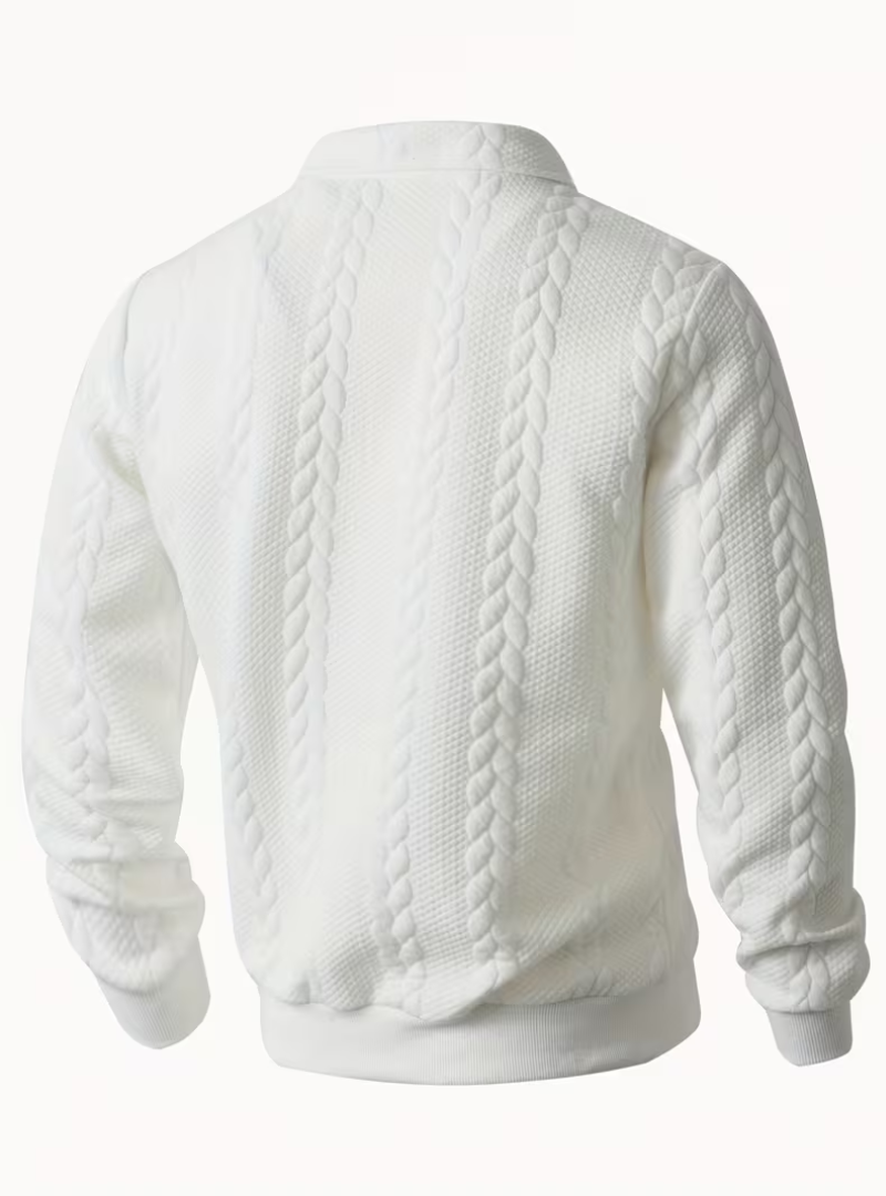 Pull homme à motif torsadé avec col zippé