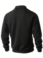 Pull homme à motif torsadé avec col zippé