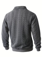 Pull homme à motif torsadé avec col zippé