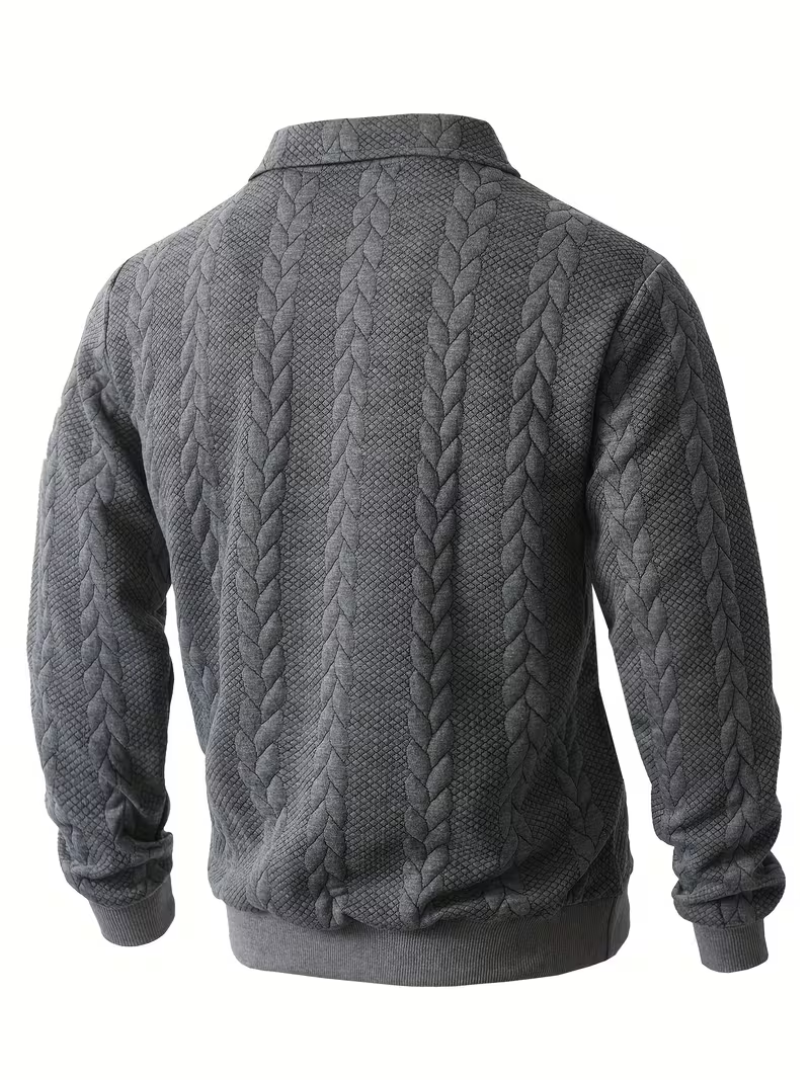 Pull homme à motif torsadé avec col zippé