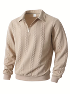 Pull homme à motif torsadé avec col zippé