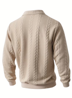 Pull homme à motif torsadé avec col zippé