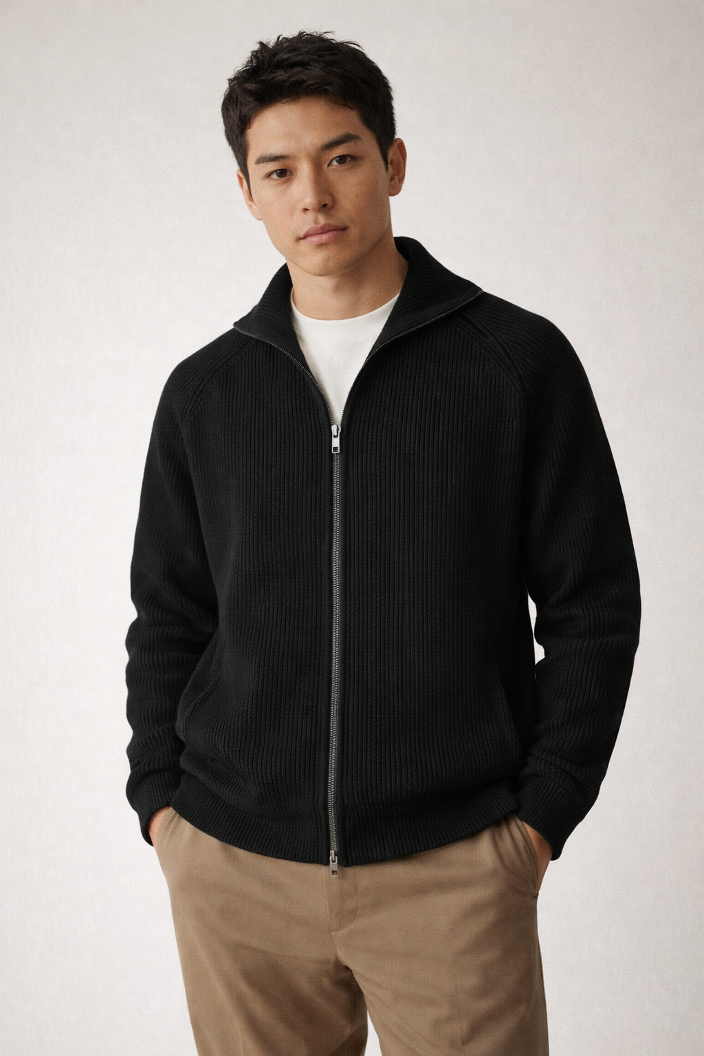 Herren Strickjacke mit Reißverschluss