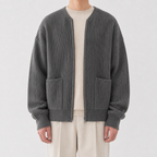 Cardigan homme en tricot avec col montant