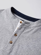 Herren Henley Shirt aus Baumwolle mit langen Ärmeln