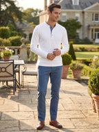 Herren Henley Shirt aus Baumwolle mit langen Ärmeln