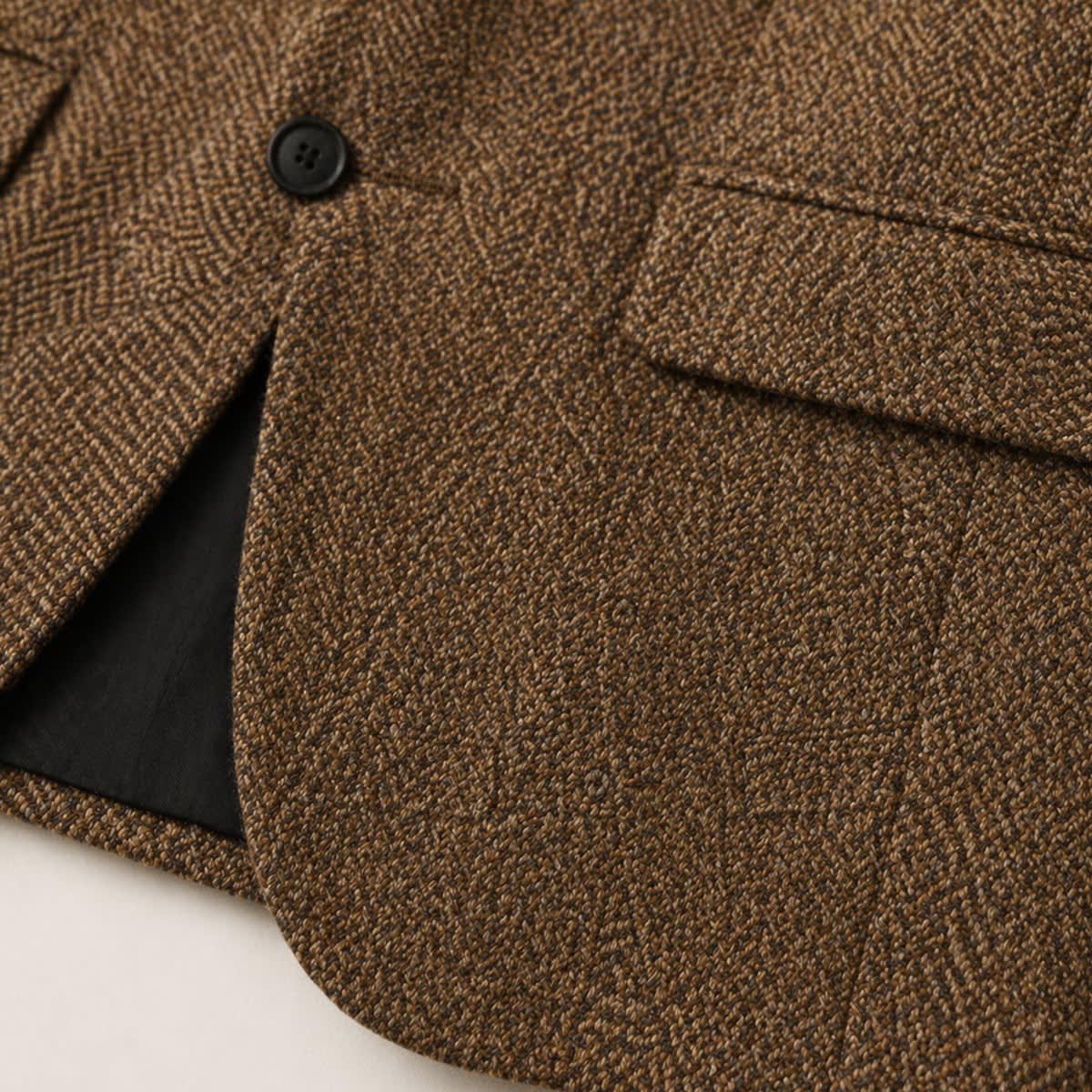Blazer homme en mélange de laine coupe slim avec motif chevrons