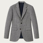 Blazer homme en mélange de laine coupe slim avec motif chevrons