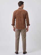 Heren Slim Fit Twill Overhemd van Katoen